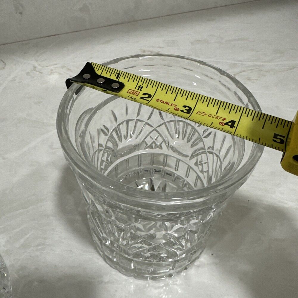 Pair Crystal Clear Industries 24% Lead Crystal Jar - Edinburgh Pattern 5” Star - Picture 8 of 9